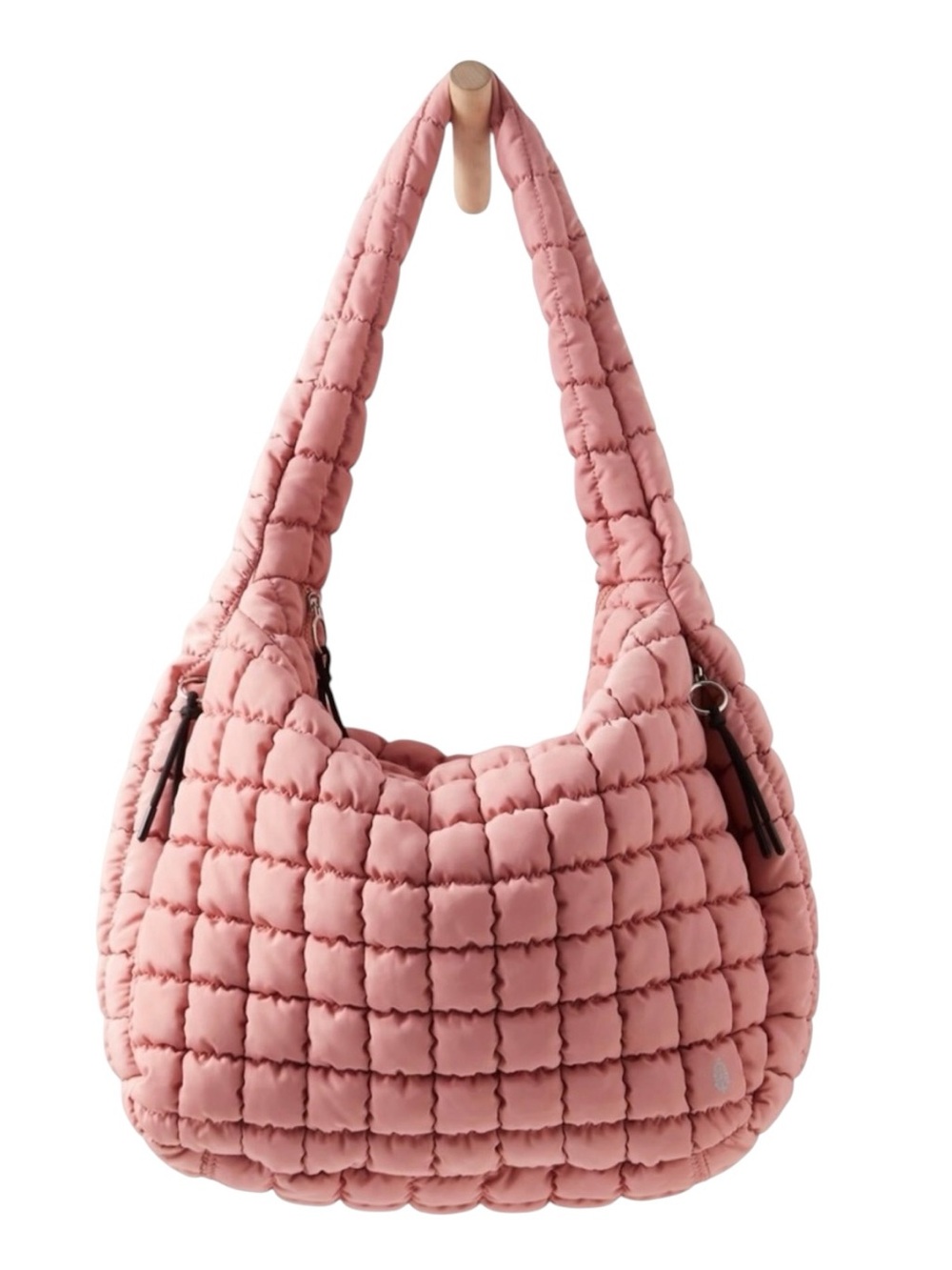 Free People Ballet Slipper Peach Quilted Carryall Tote Bag - Picture 9 of 10